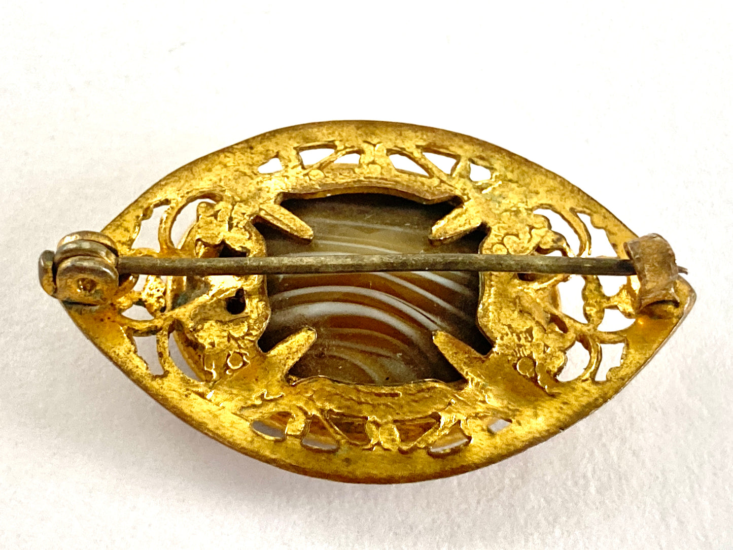 Antique Banded Agate Pin/Brooch