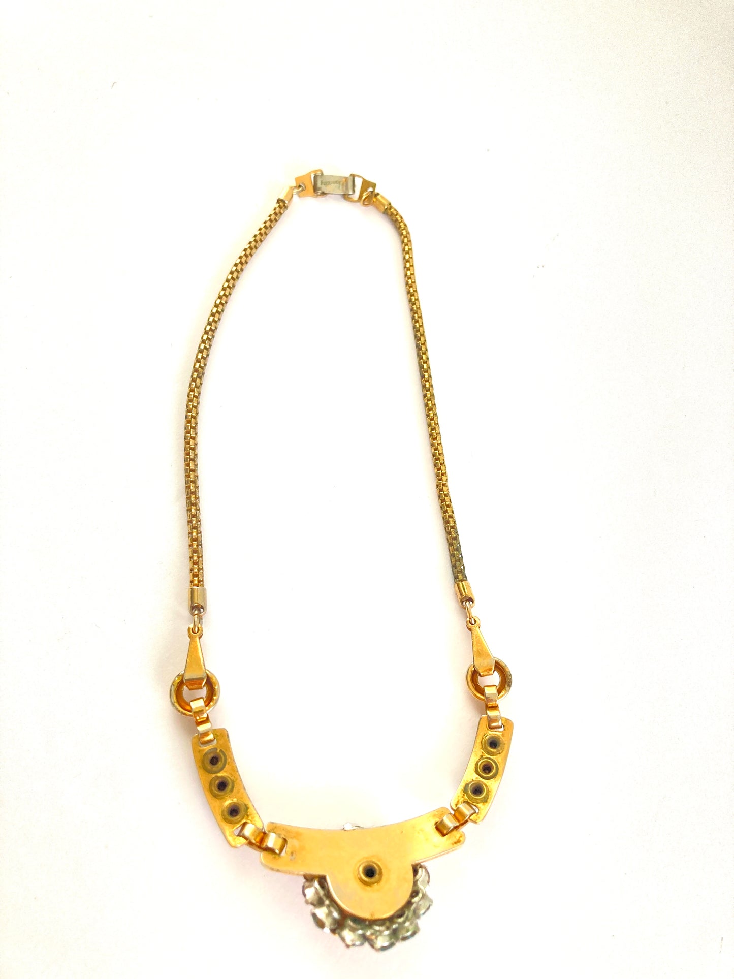 1940s Aquamarine Rhinestone Necklace by Barclay