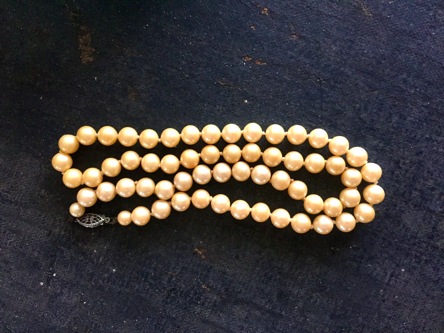 Single Strand Champagne Pearls w/Sterling Clasp