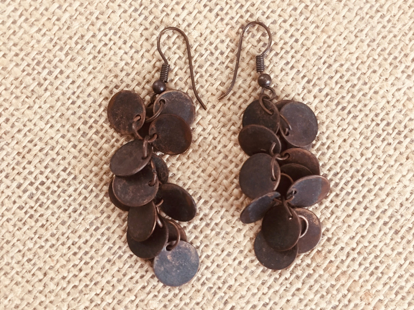Copper Disc Cha Cha Bracelet and Earrings Set