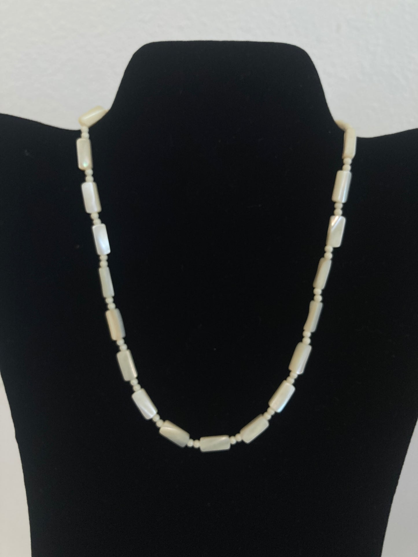 Stunning Mother of Pearl Choker Rectangle Shape Beads