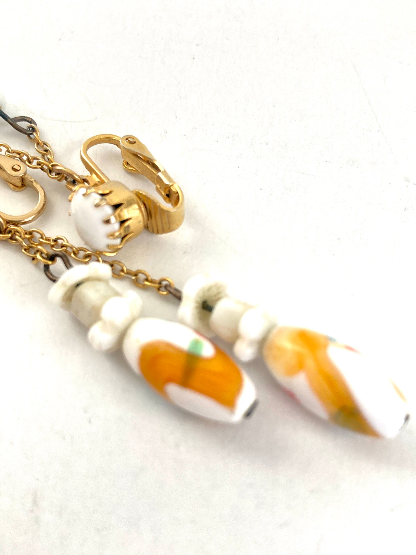 Vintage Lampwork Glass Dangle Earrings