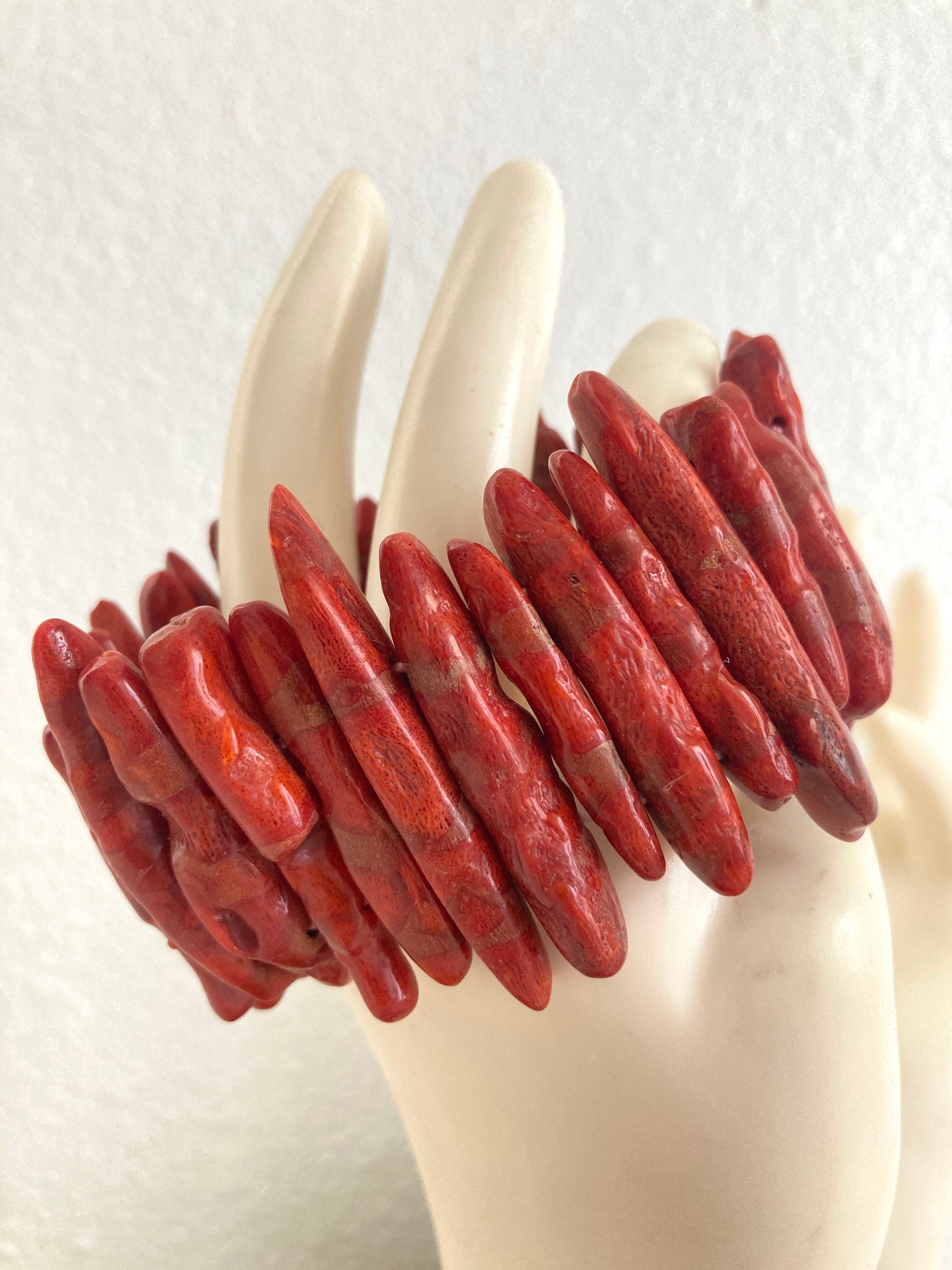 Faux Coral Branch Stretch Bracelet