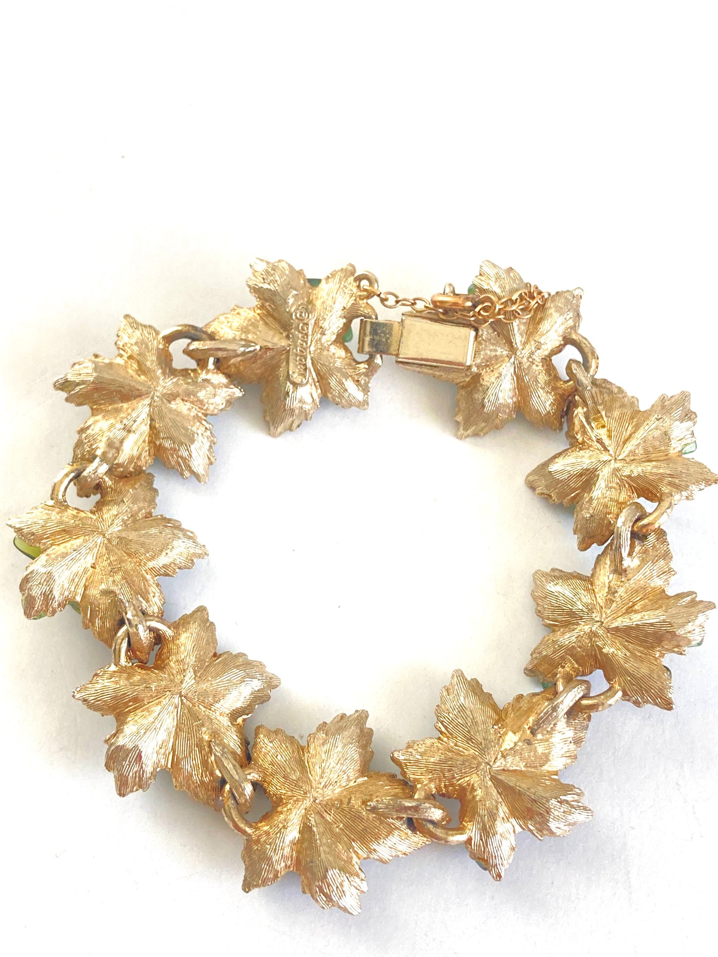 Swoboda Jadeite & Pearl Leaves Bracelet
