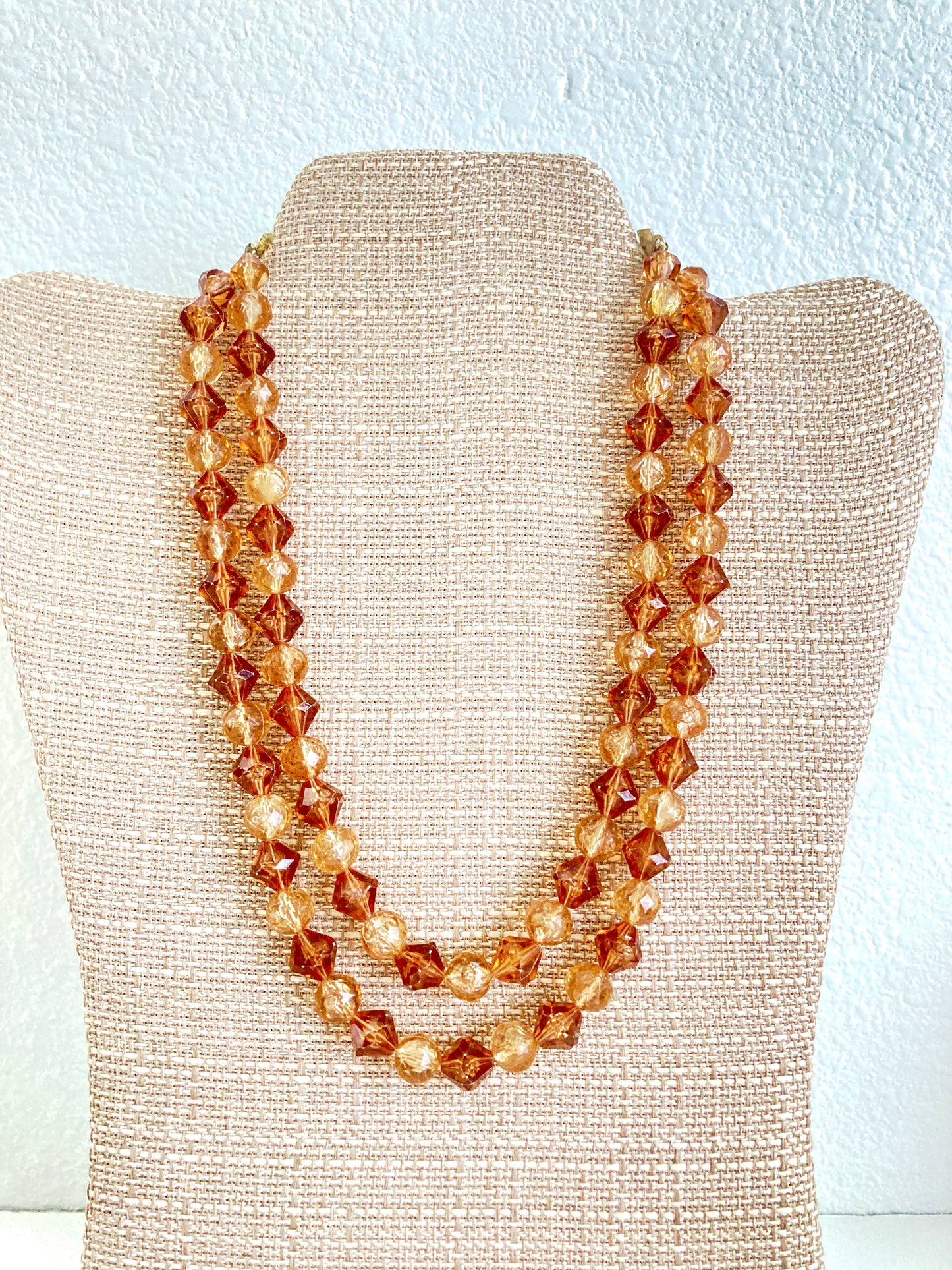 Double Strand Brown & Beige Beaded Necklace Hong Kong