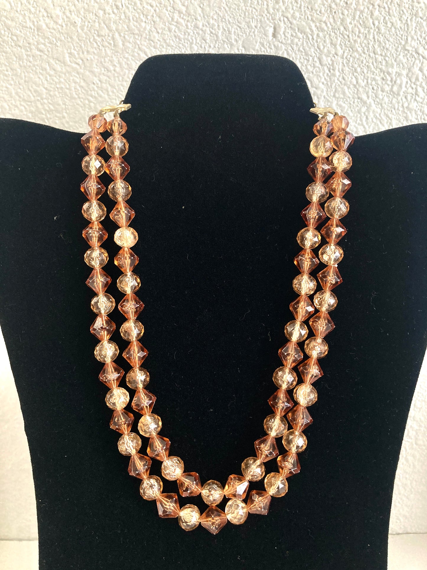 Double Strand Brown & Beige Beaded Necklace Hong Kong
