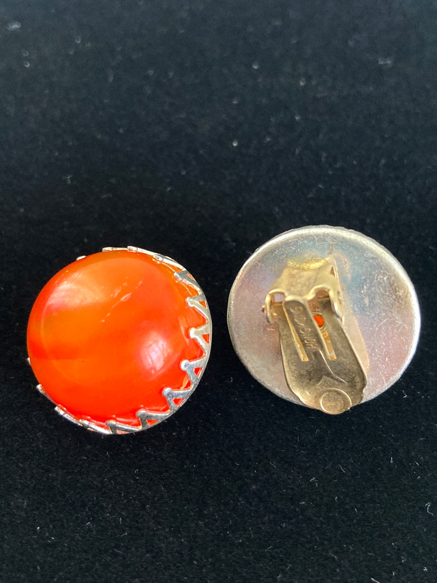 Swirled Orange Dome Earrings Hong Kong