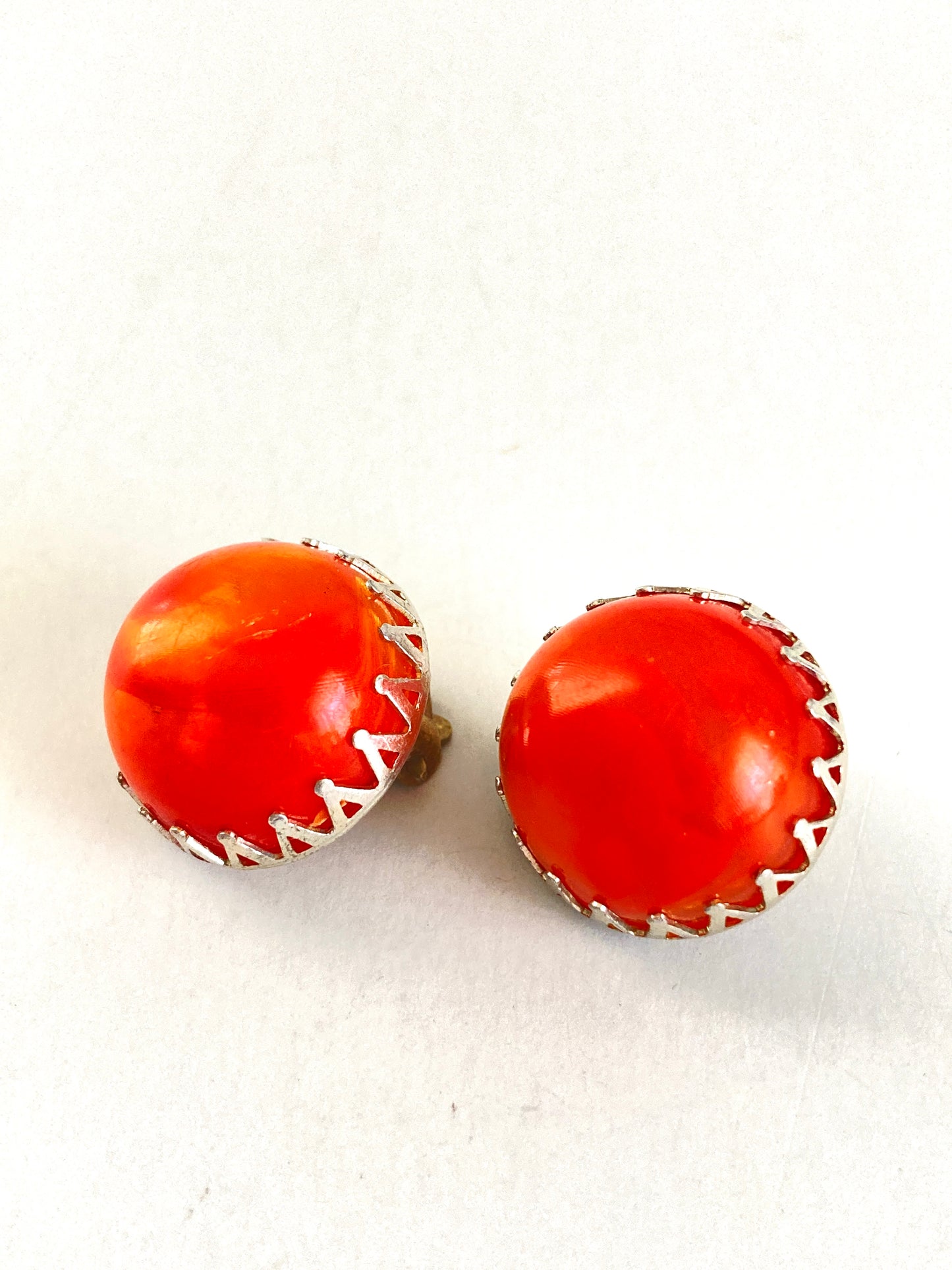 Swirled Orange Dome Earrings Hong Kong