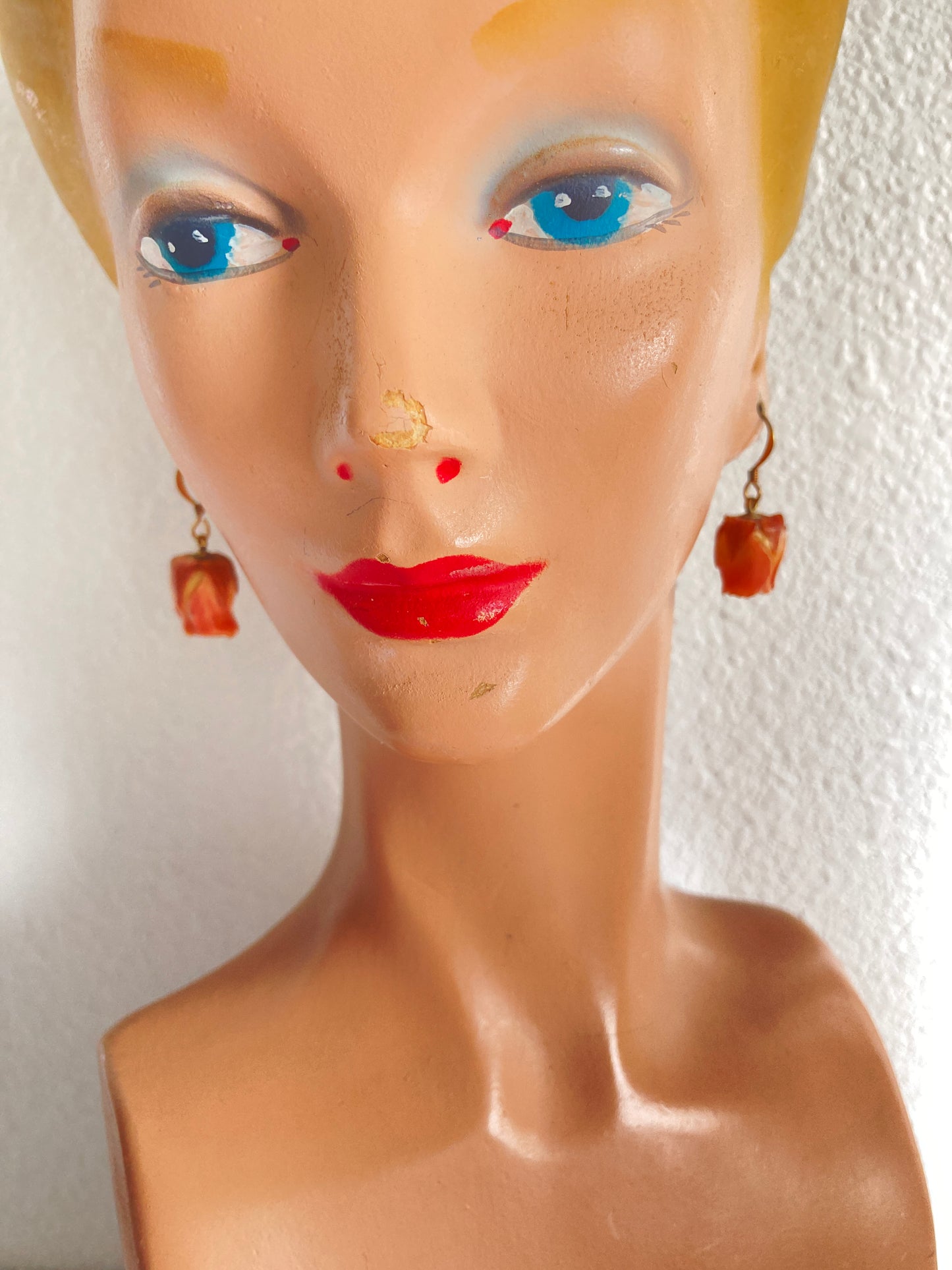 Real Rosebud Earrings on Earwires