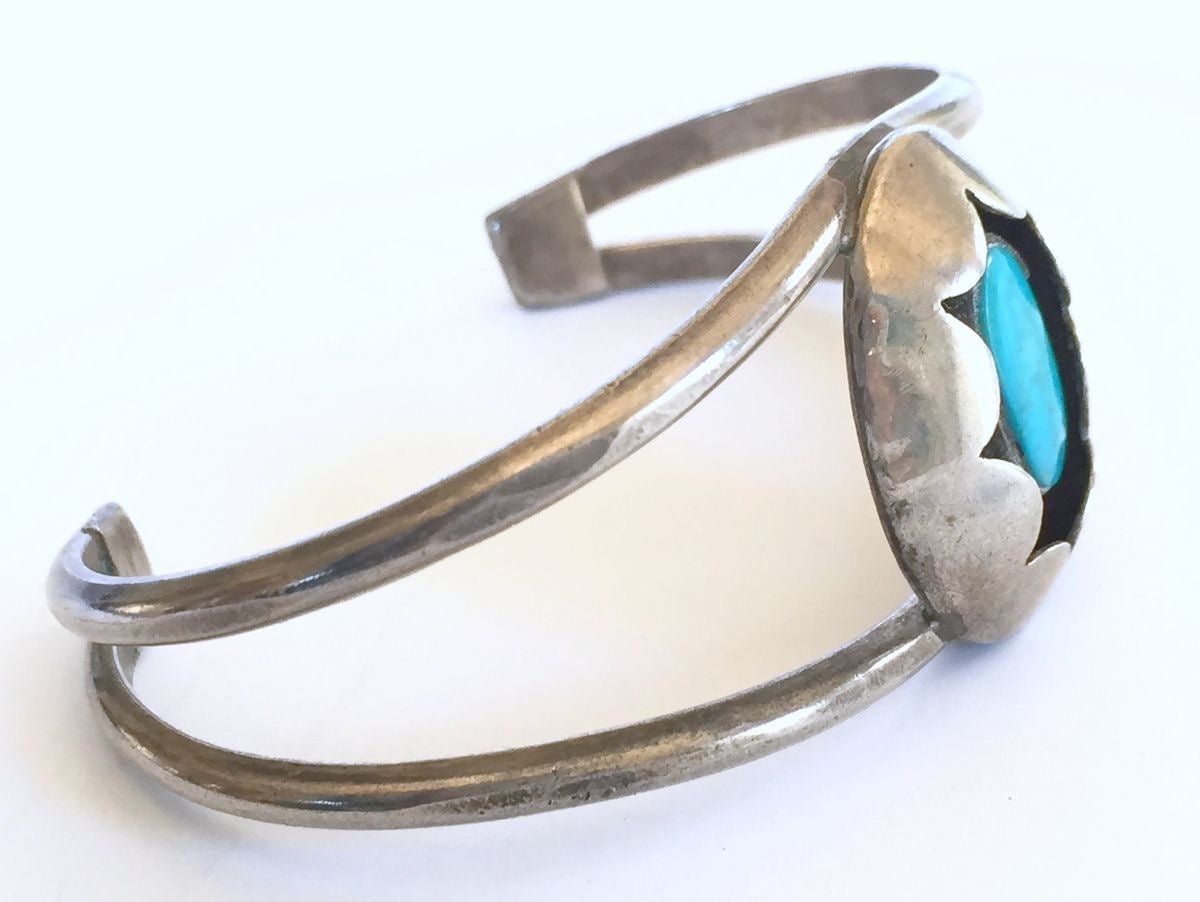 Native American Style Silver and Turquoise Bracelet