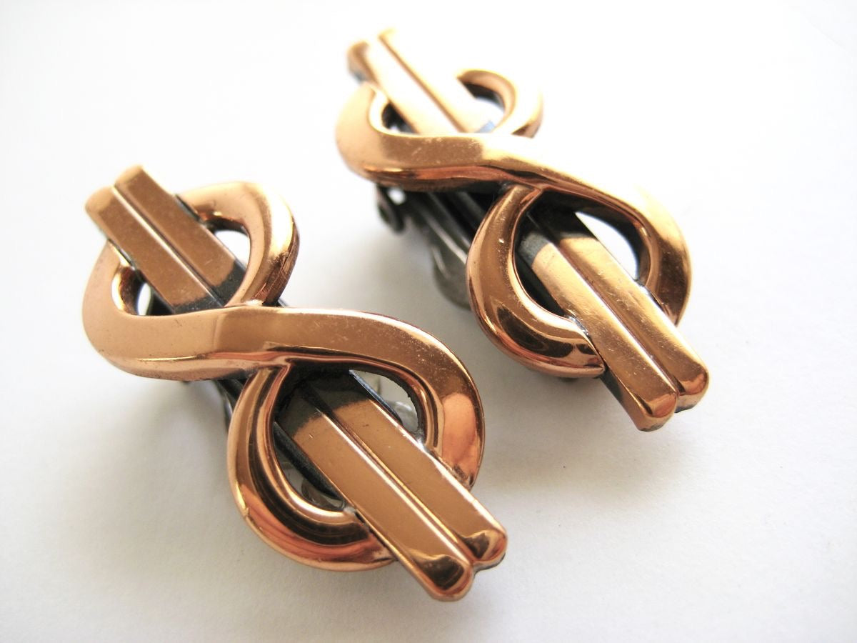Copper Infinity Earrings by Renoir