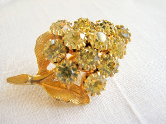 Rhinestone Grape Cluster Brooch