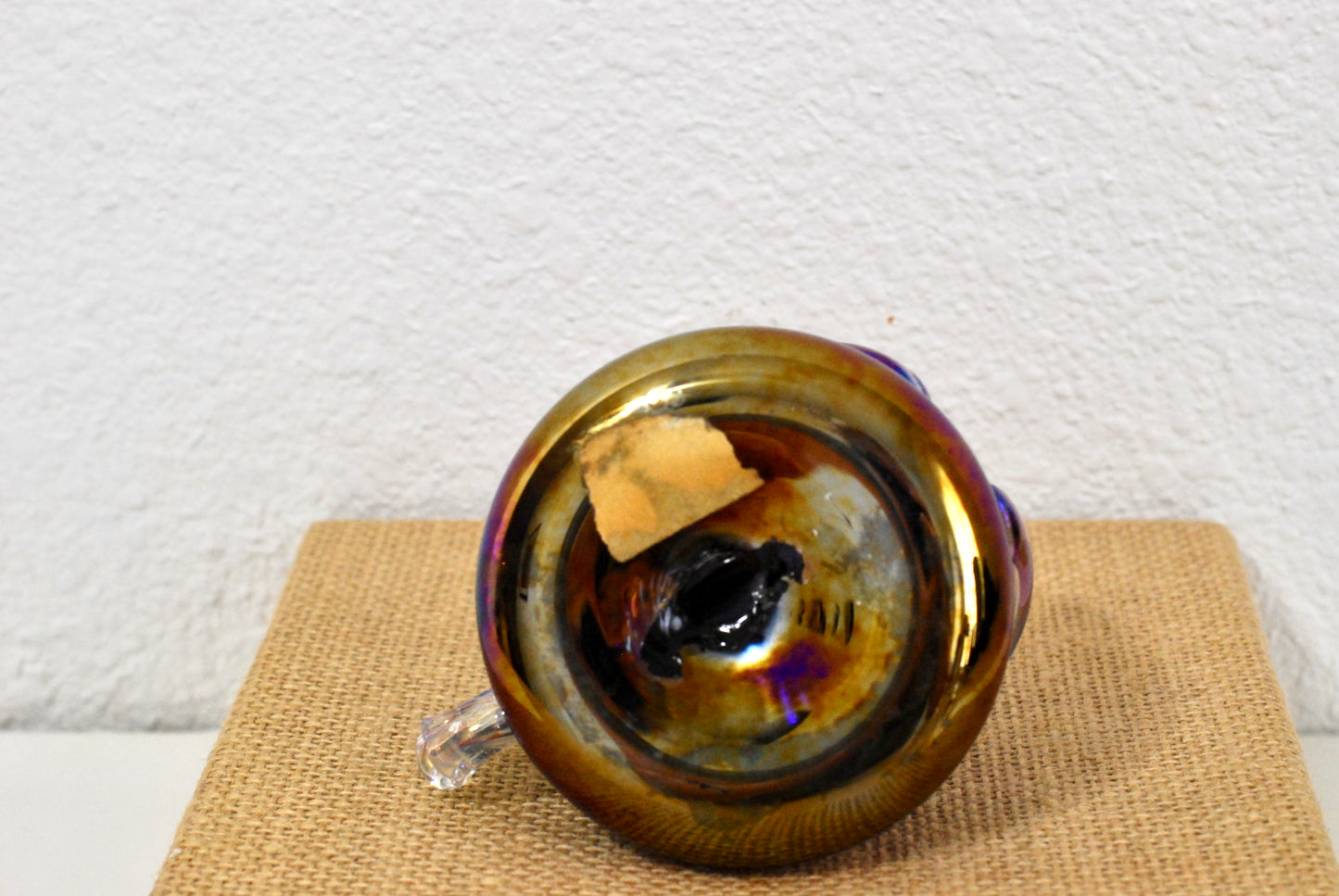 Purple Irridescent Art Glass Perfume Bottle