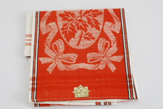 Linen Kitchen Towel NOS made in Czech Burnt Orange