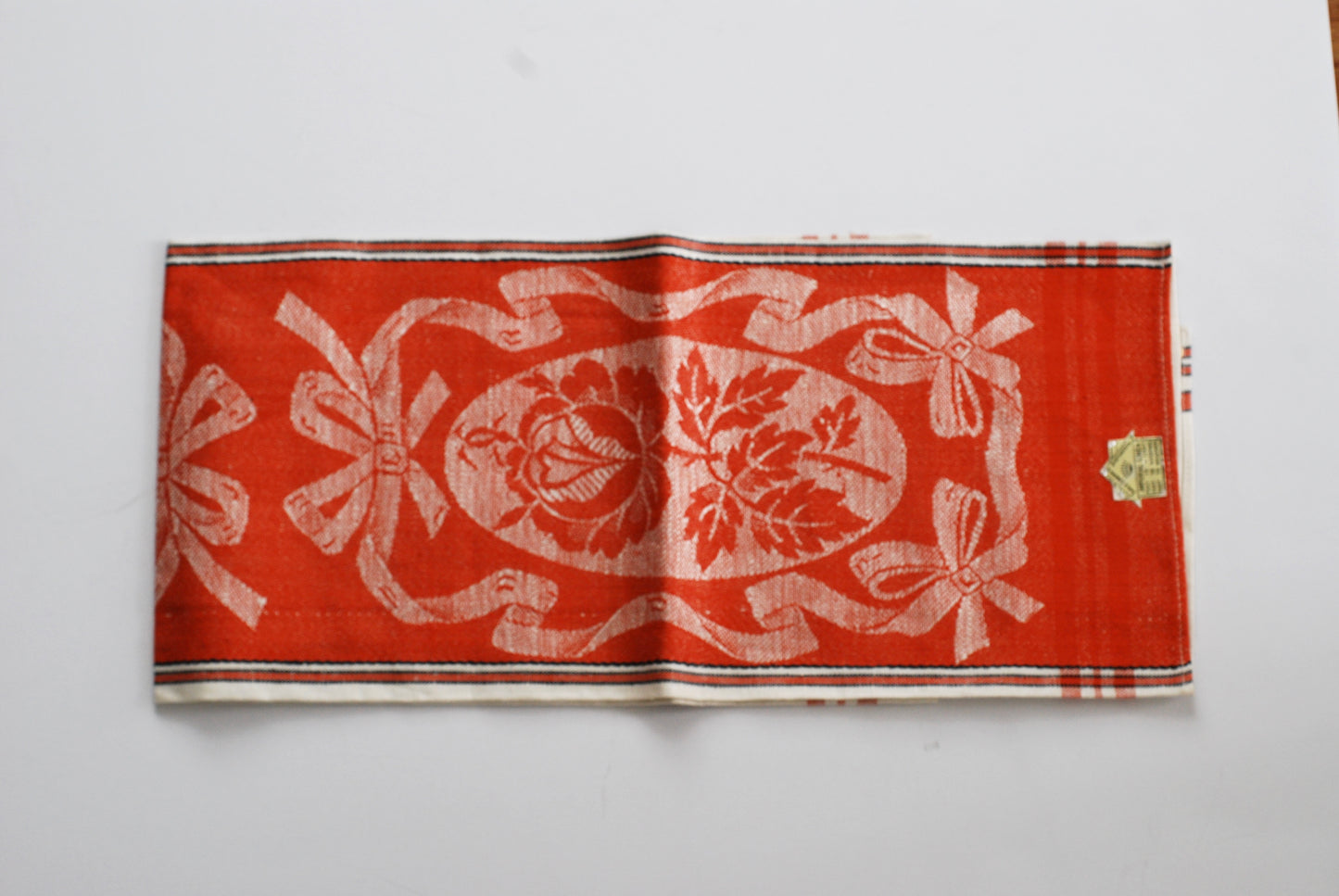 Linen Kitchen Towel NOS made in Czech Burnt Orange