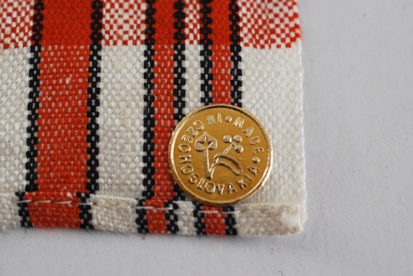 Linen Kitchen Towel NOS made in Czech Burnt Orange