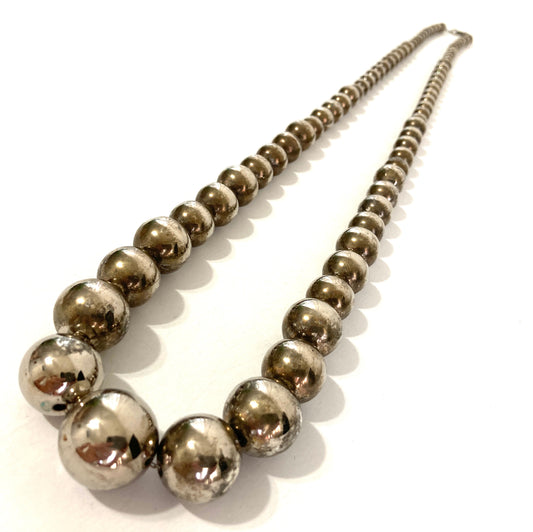 Graduated Silver-tone Ball Necklace