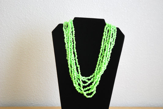 Lime Green Multi Strand Necklace 