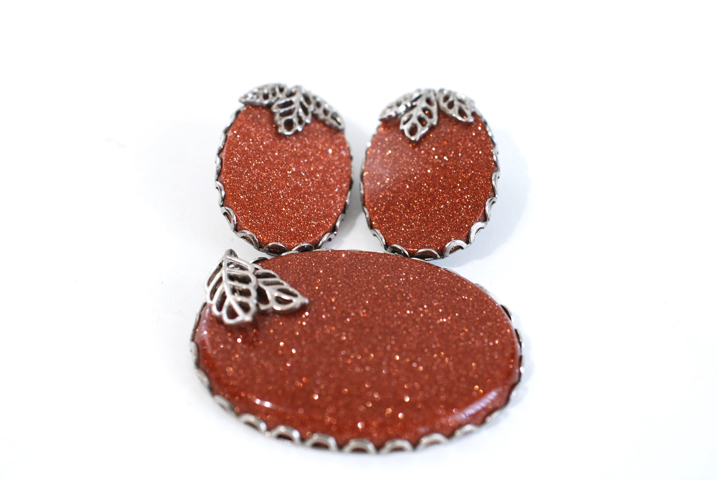 Goldstone Pendant and Earrings Set