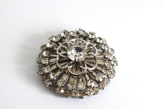 Large Rhinestone Starburst Brooch