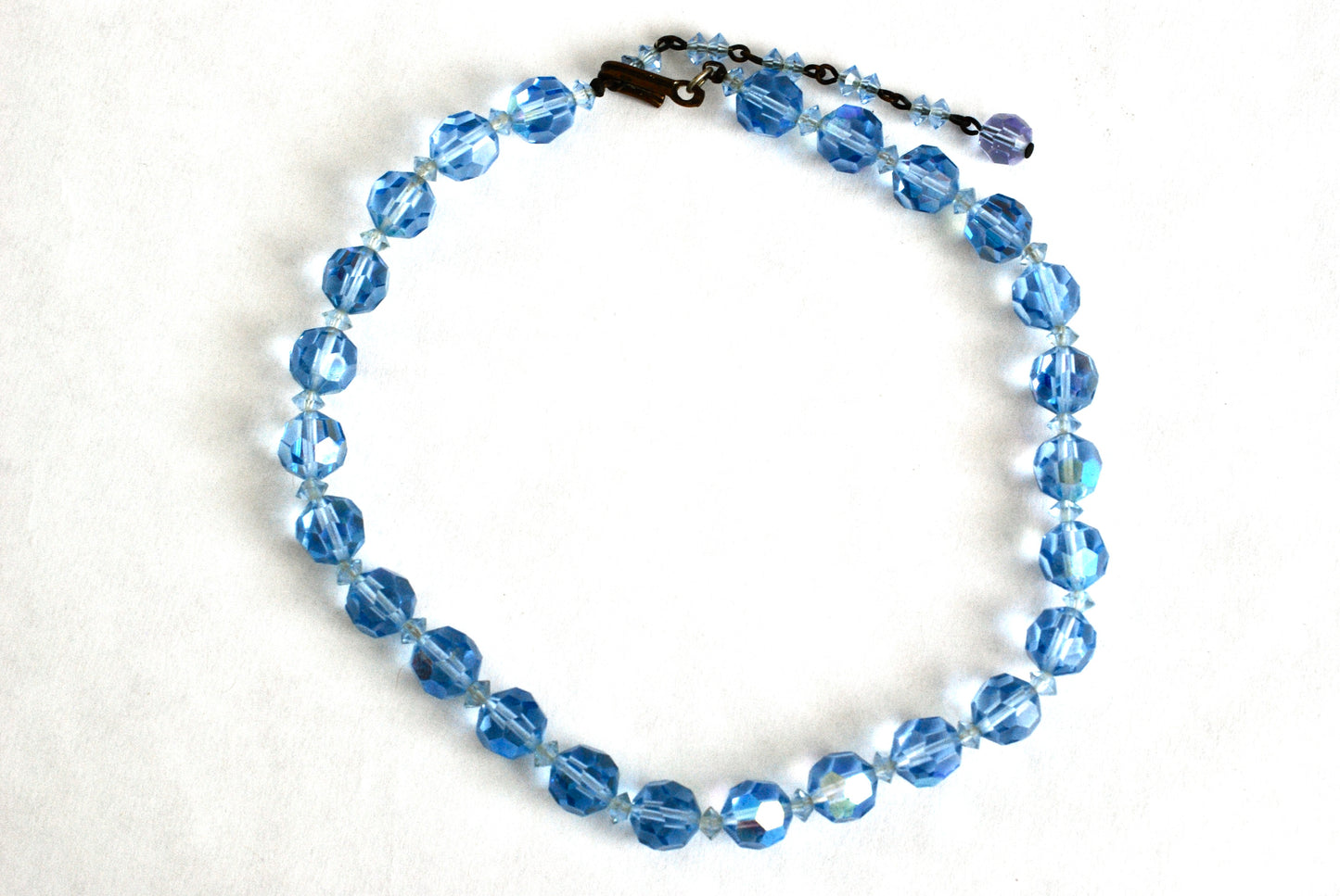 Vintage AB Crystal Choker in Light Blue