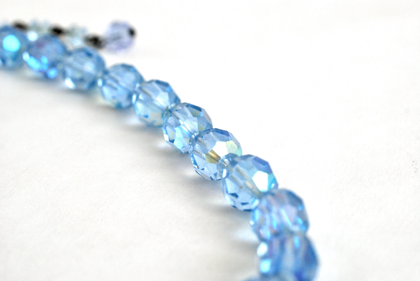 Vintage AB Crystal Choker in Light Blue