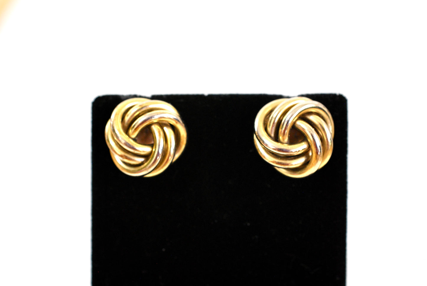Gold Tone Love Knot Earrings Post Style Pierced