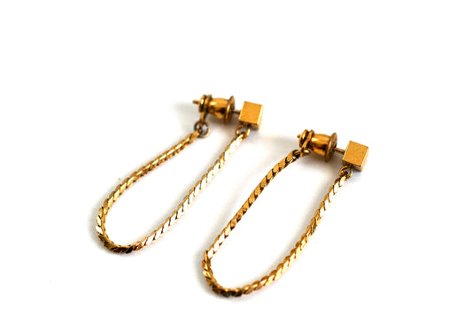Monet Gold Chain and Stud Pierced Earrings