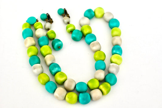 Tropical Necklace and Earrings set Vintage 1970s