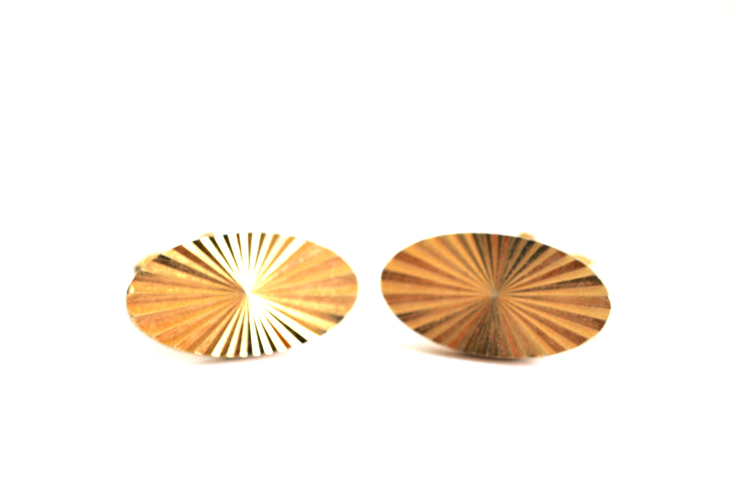 Vintage Cufflinks Gold Starburst Cut Ovals