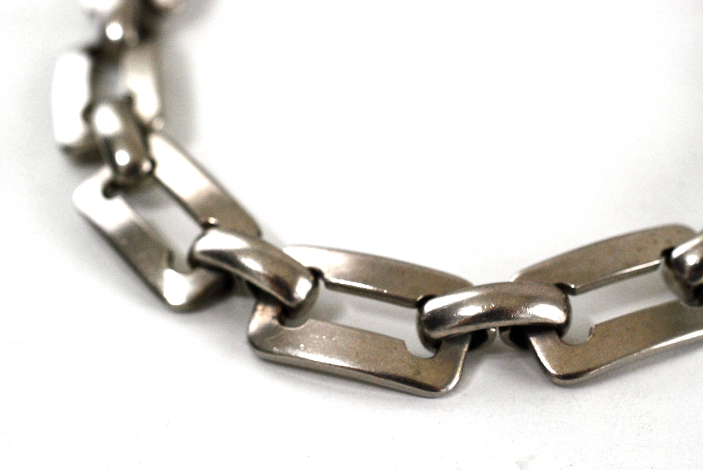 Vintage Chunky Steel Link Choker Necklace