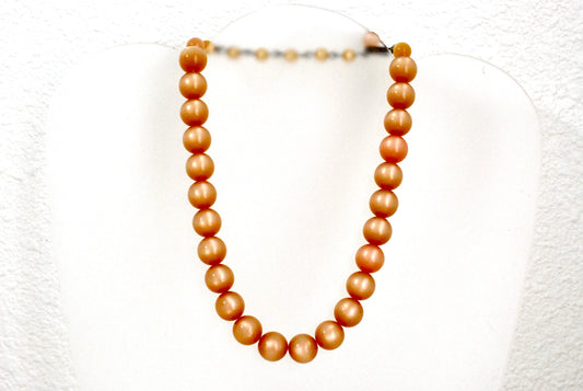 Vintage Peach Moonglow Thermoset Bead Choker Necklace