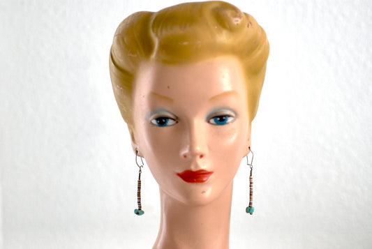 1970s Heishi and Turquoise Earrings