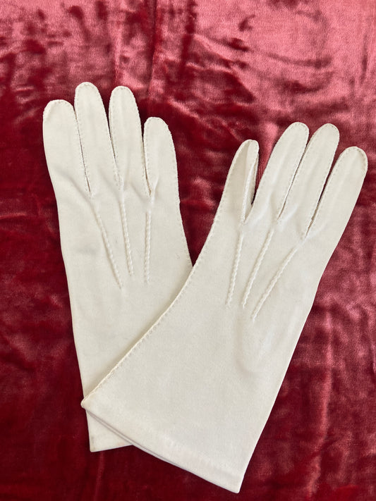 Cream Cotton Fownes Ladies Wrist Length Gloves