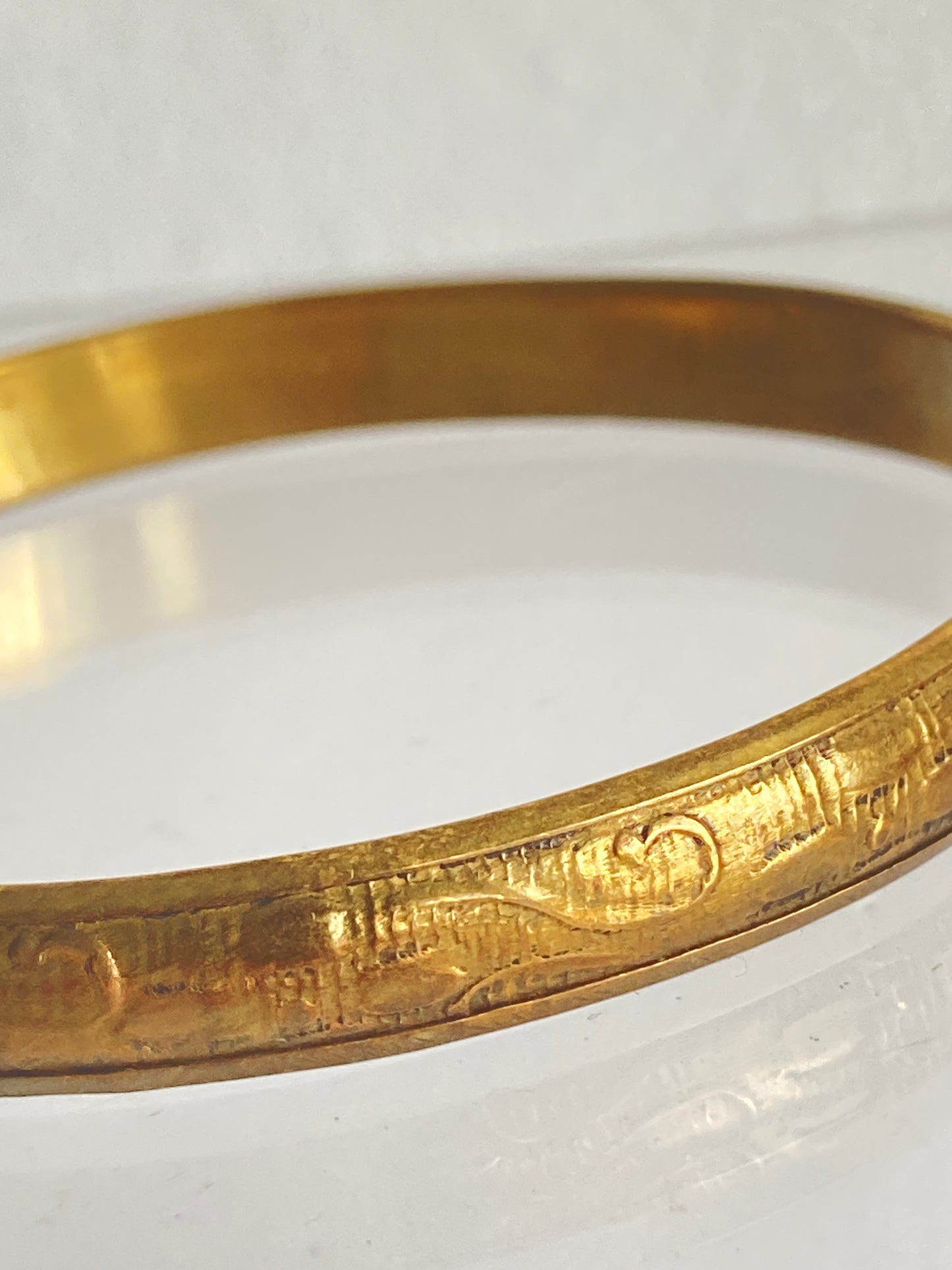 Thin Brass Stamped Bangle