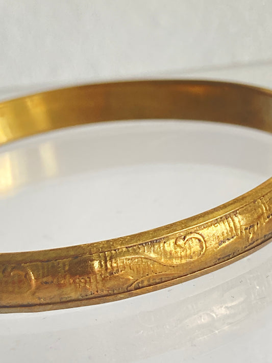 Thin Brass Stamped Bangle