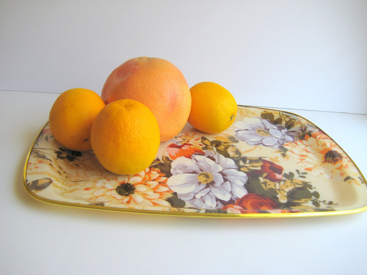 Floral Fiberglass Tray in autumn colors