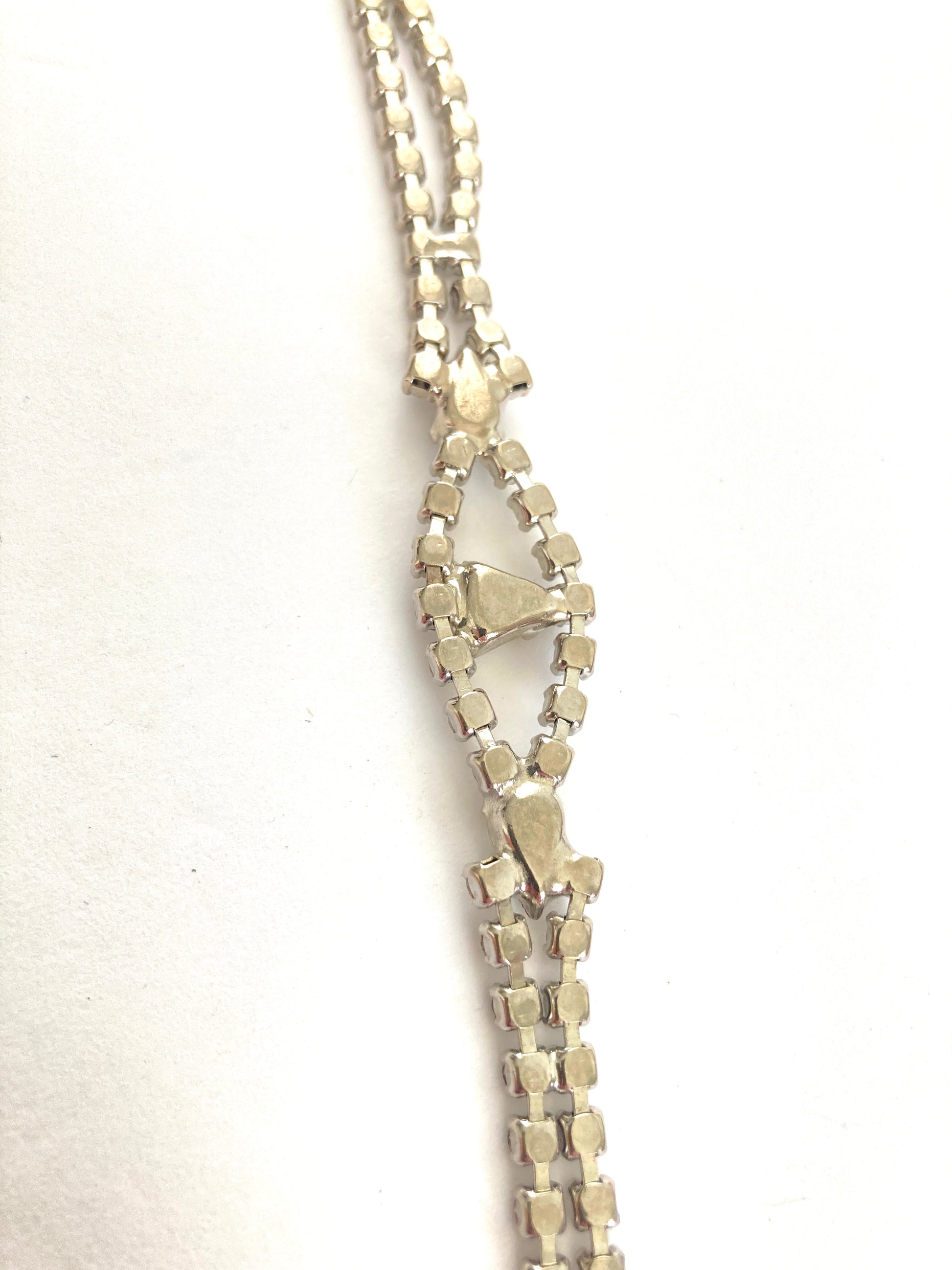 Double Strand Clear Rhinestone Bracelet w/Centerpiece