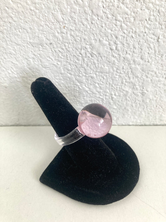 Pink Glass Bubble Ring