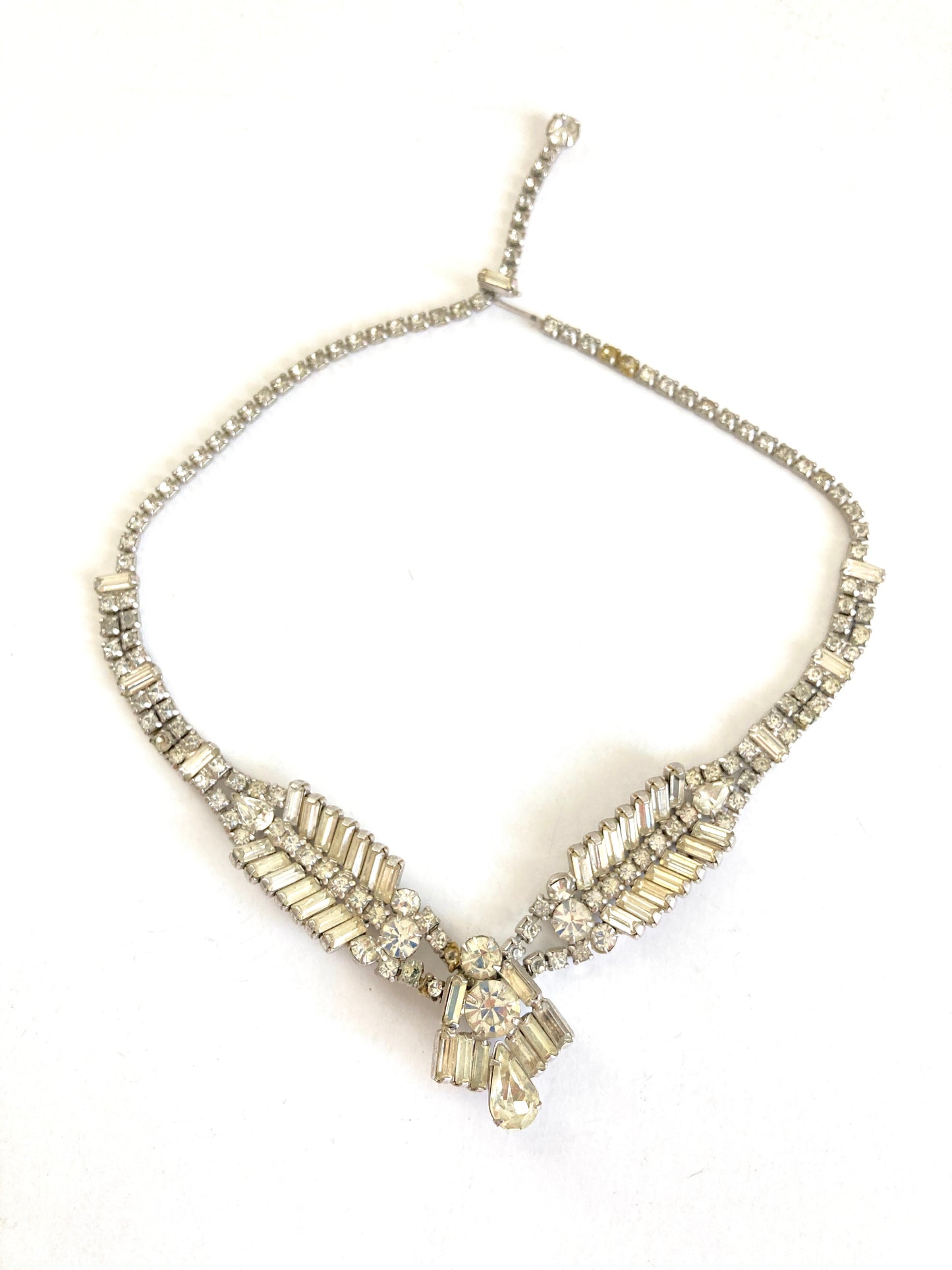 Vintage 1940s Baguette Rhinestone Necklace