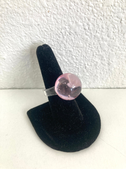 Pink Glass Bubble Ring