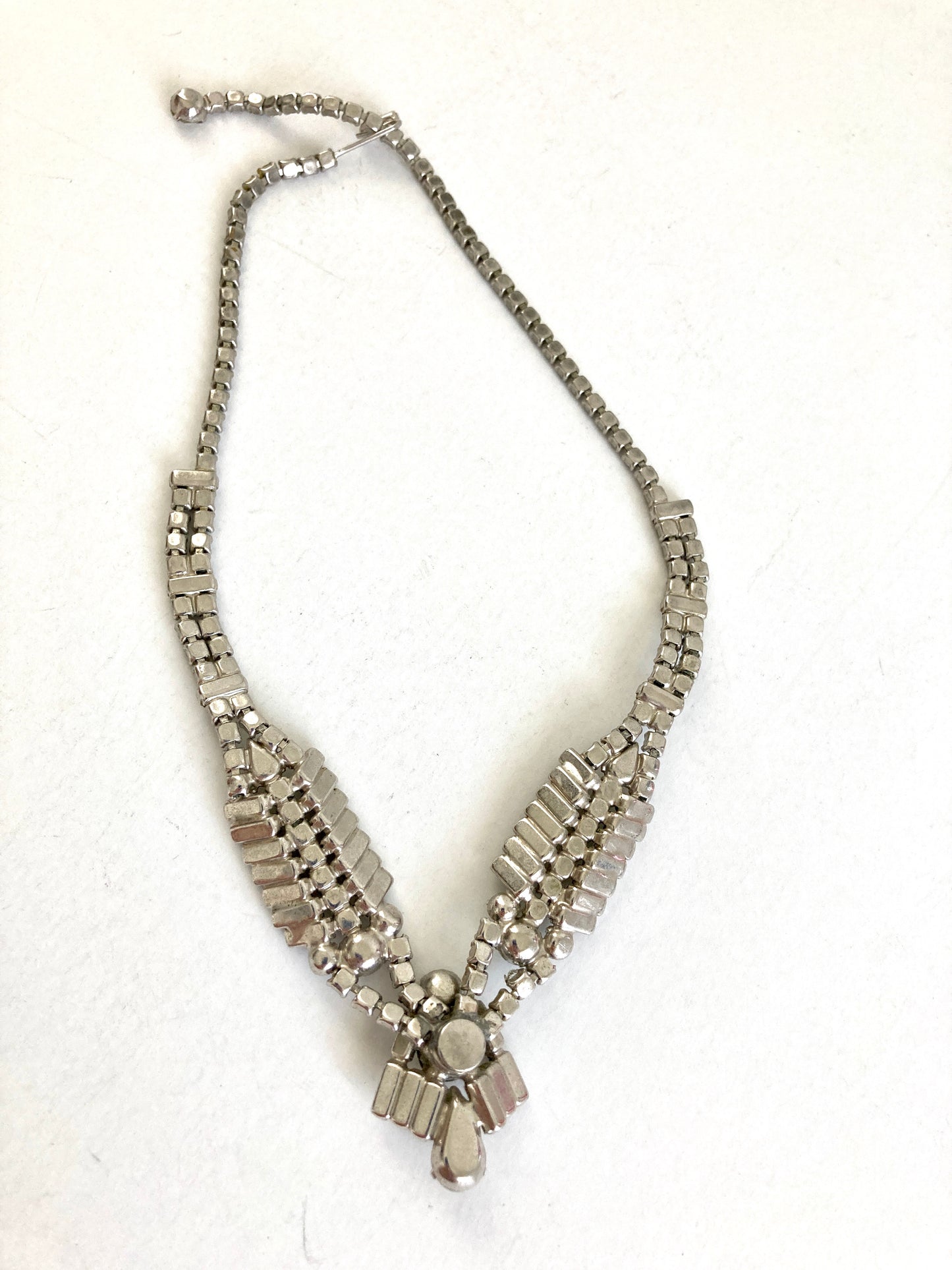 Vintage 1940s Baguette Rhinestone Necklace