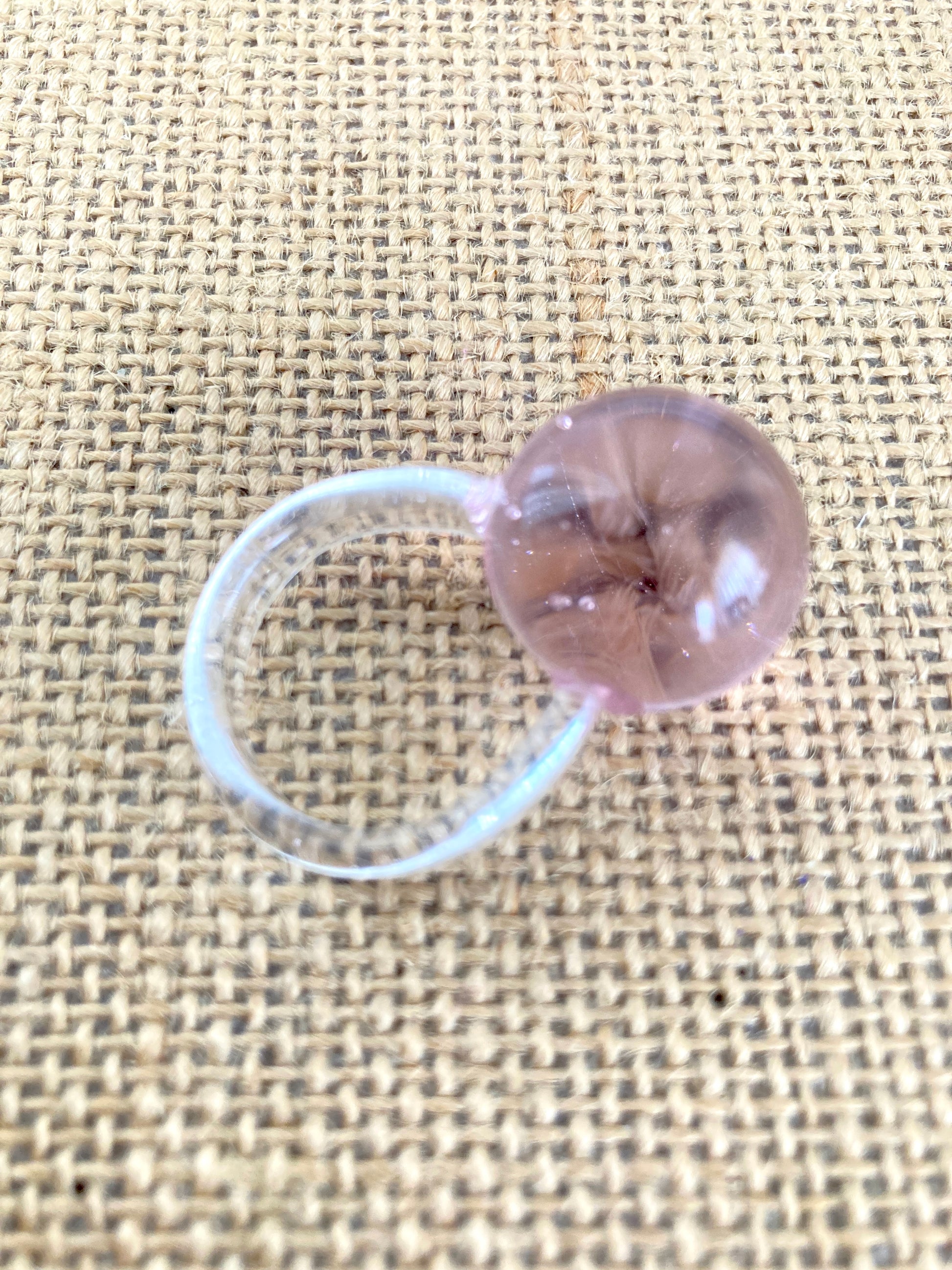Pink Glass Bubble Ring
