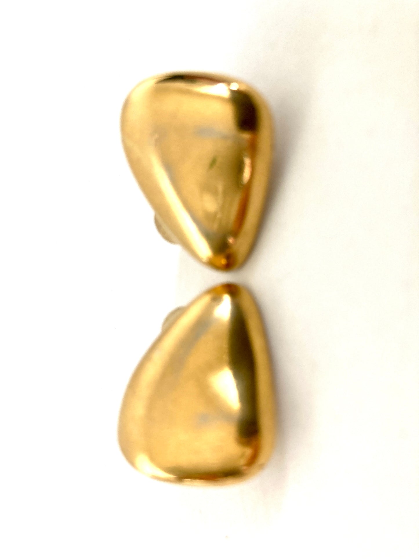 Gold Tone Abstract Bean Earrings