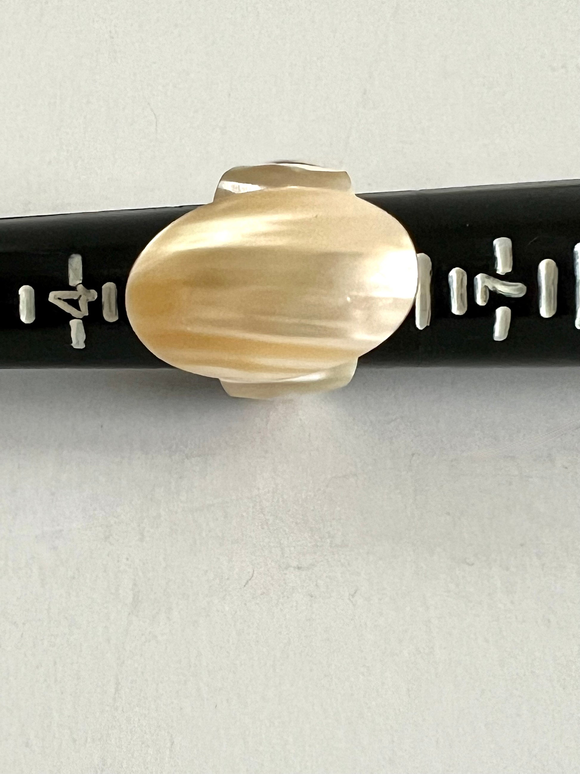 Hand Carved Statement Shell Ring Mother of Pearl 