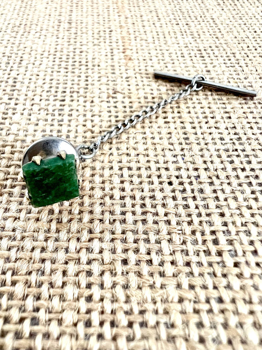 Jadeite Square Tie Tack