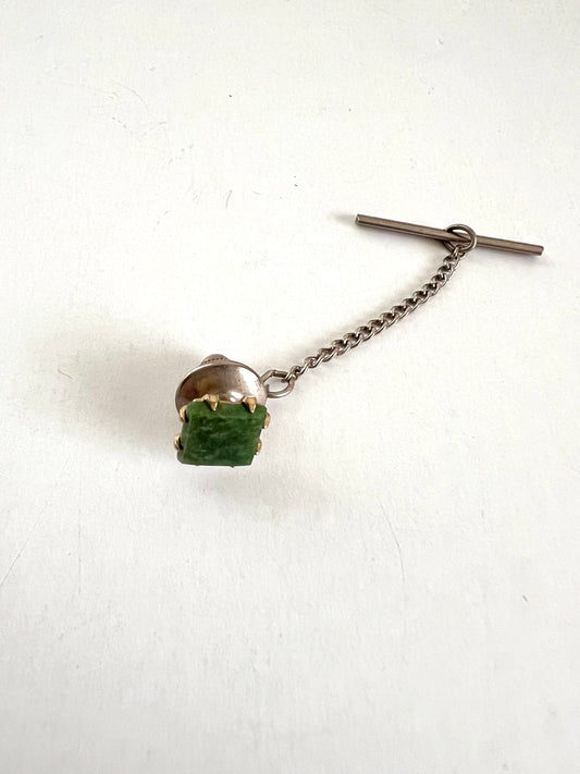 Jadeite Square Tie Tack