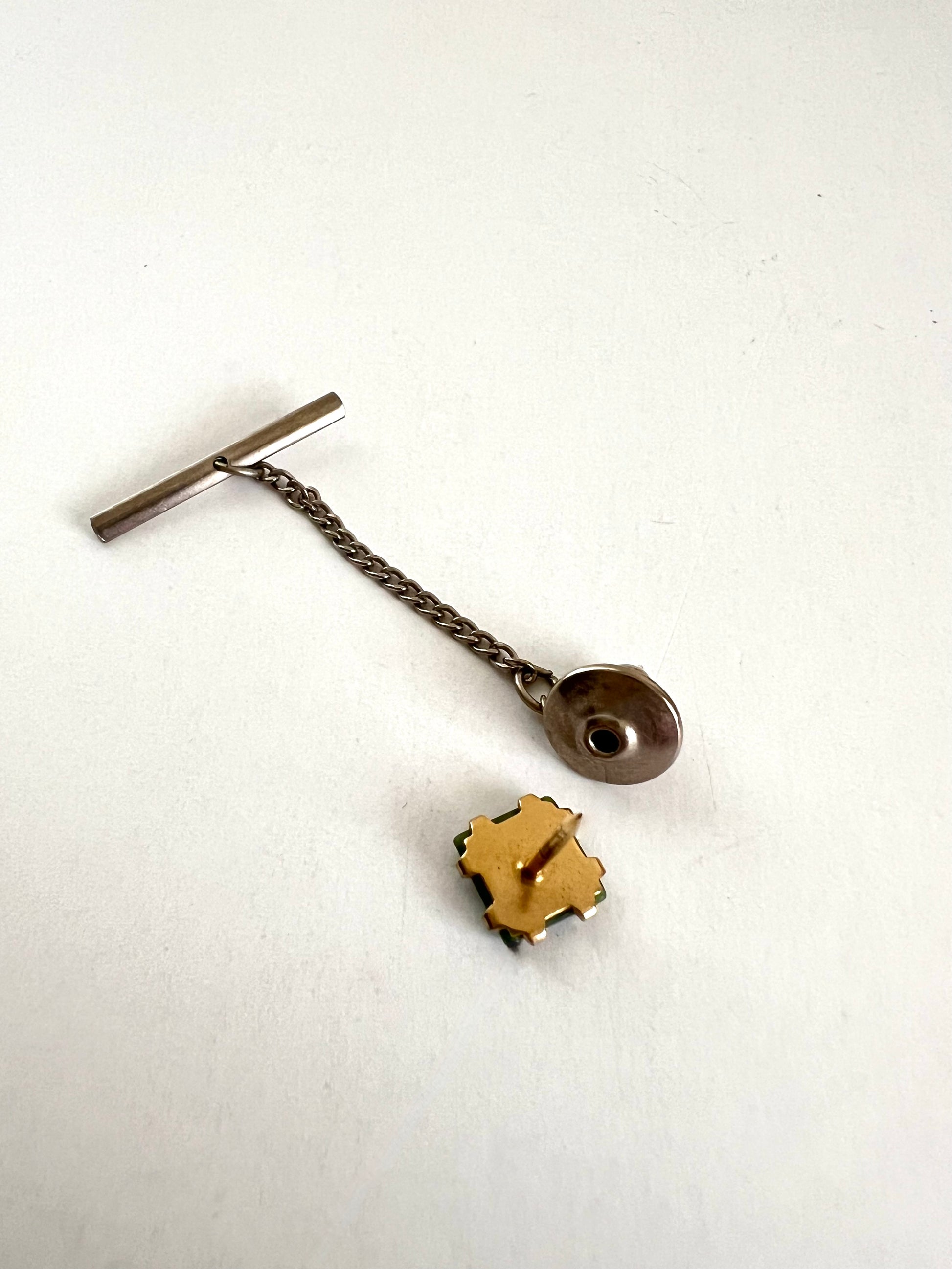 Jadeite Square Tie Tack