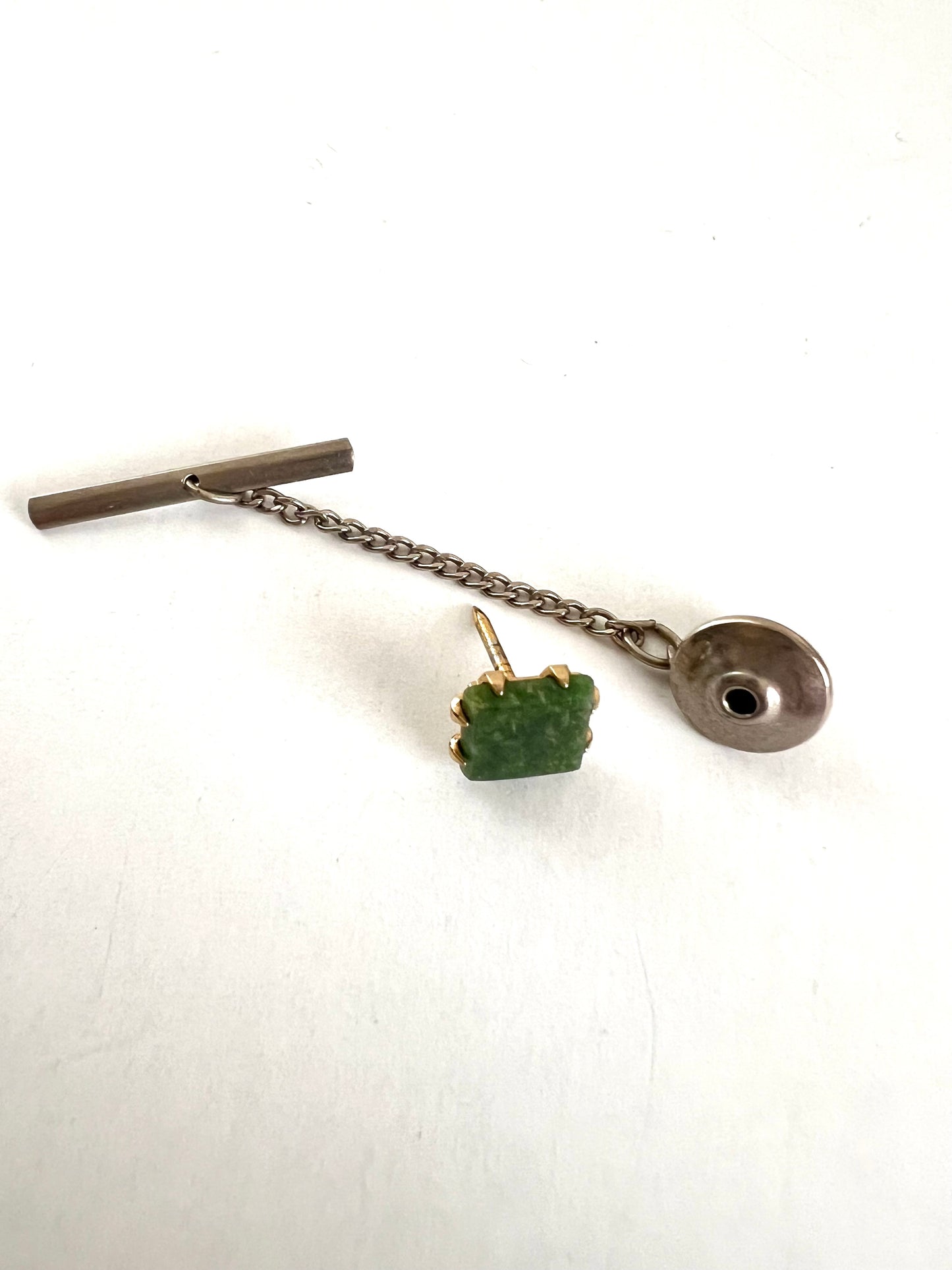 Jadeite Square Tie Tack