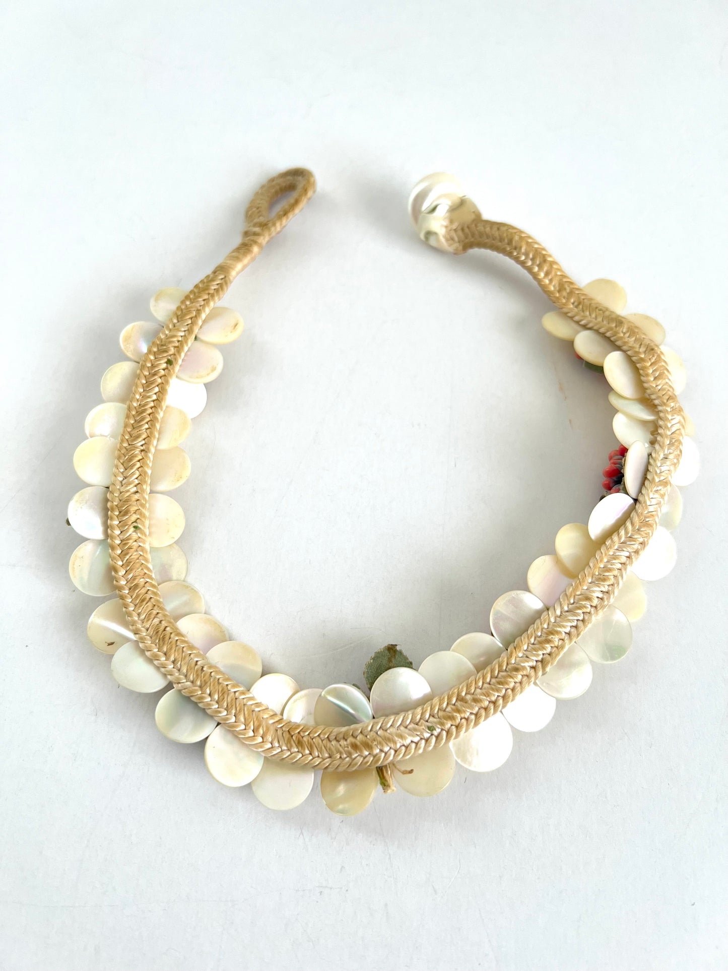 Miriam Haskell 1940s Mother of Pearl Floral Necklace 